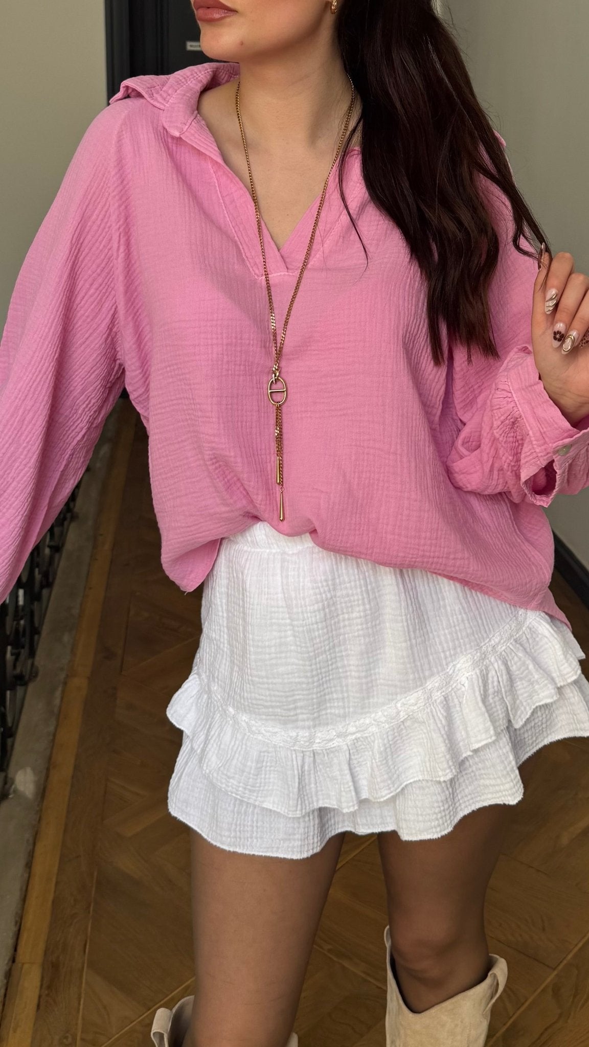 Chemise CREAMY Col V 🇮🇹