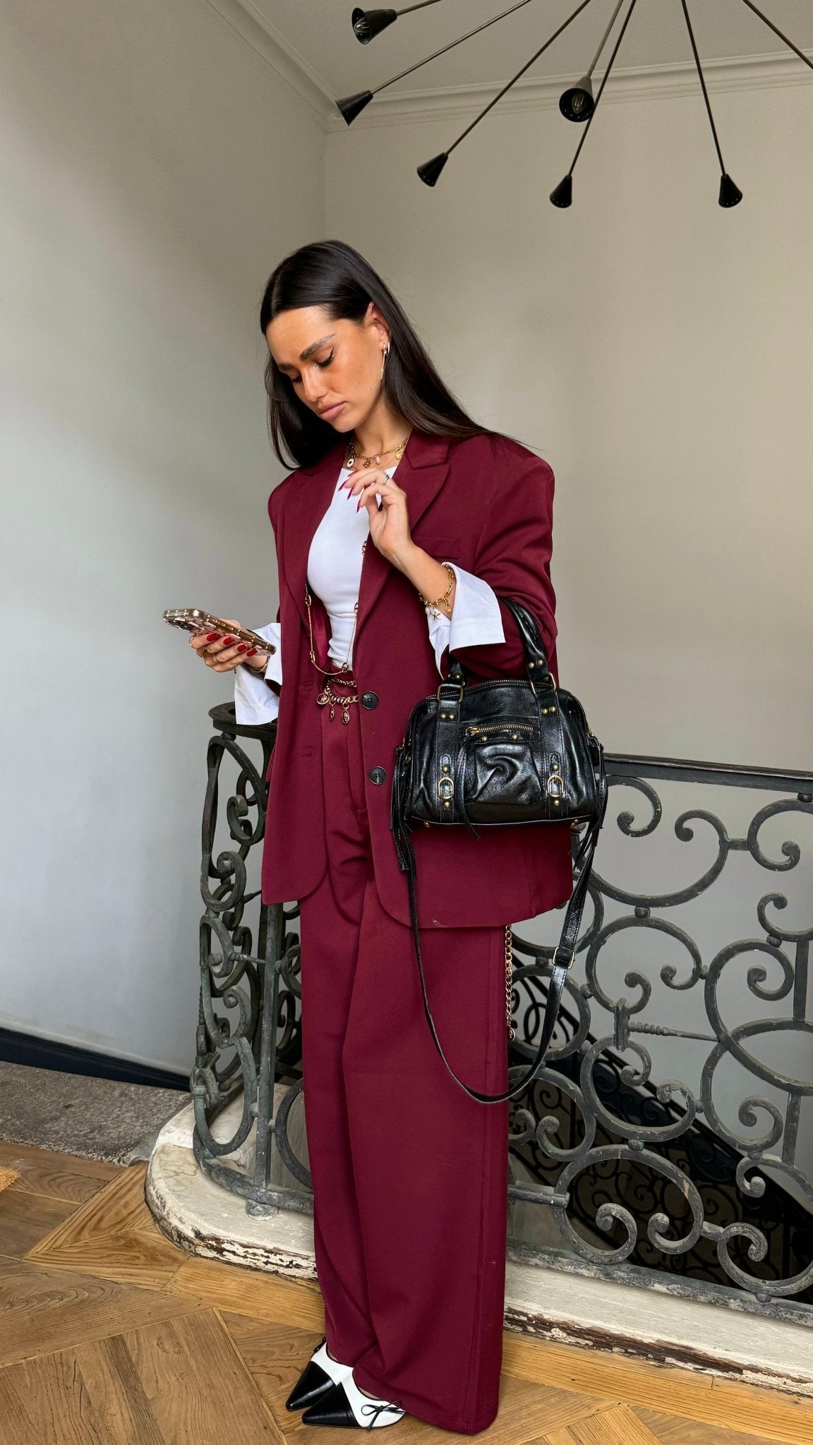 Pantalon Tailleur BURGUNDY