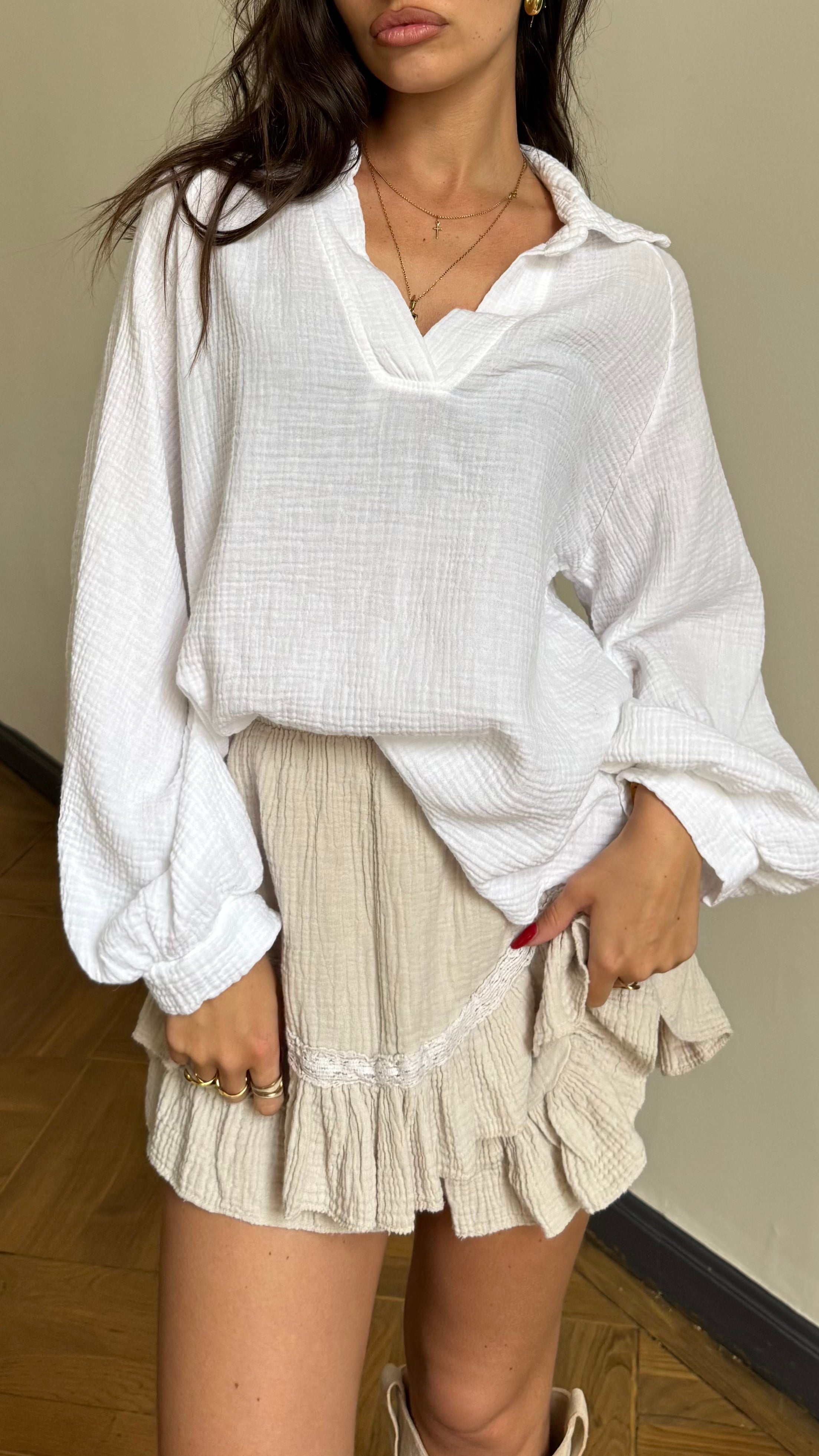 Chemise CREAMY Col V 🇮🇹